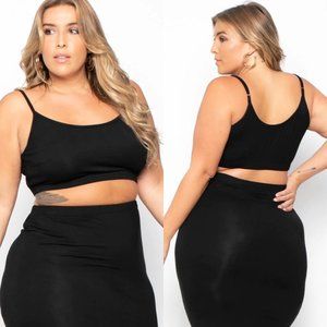 Curvy Sense Black Crop Top
